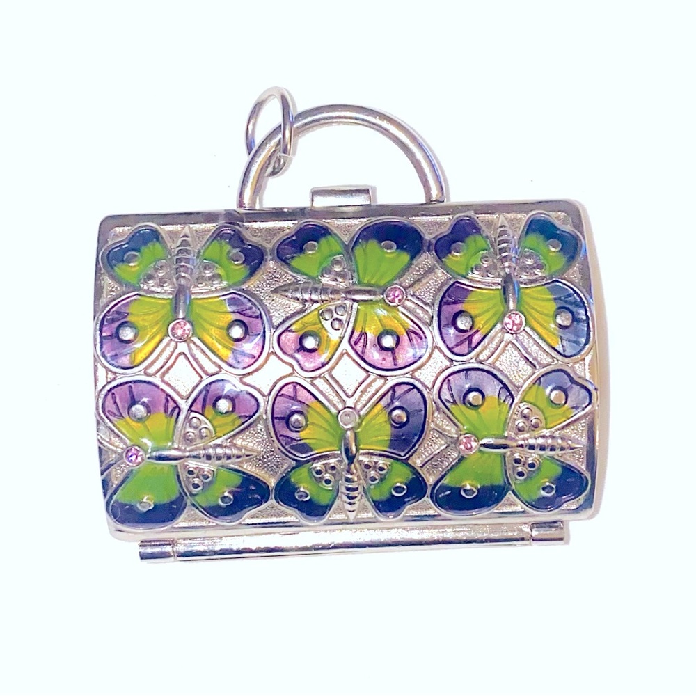 Judith Leiber Butterfly Crystal Embellished Coin/pill purse - Picture 1 of 7